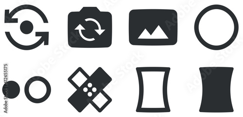 Set of 8 icons Image. Creative business solutions icon set. Outline isolated signs. Linear icons set. Big UI icon set. Vector illustration