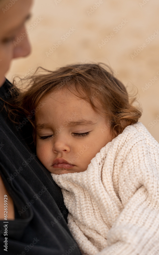 Sleeping baby at the beach Sleeping baby at the beach