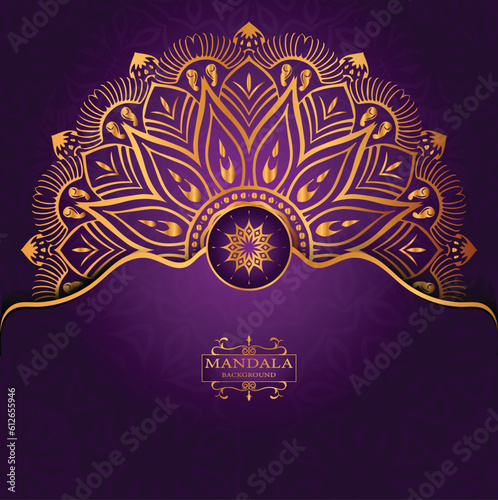 Luxury gold arabesque pattern in mandala background arabic islamic east style premium vector