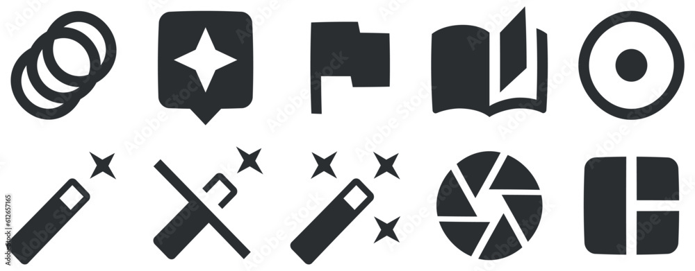 Set of 10 icons Hardware Vector illustration of thin line icons. modern trend in the style. for mobile and web. Big UI icon set in a flat design. Vector illustration