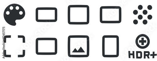 Set of 10 icons Hardware A set vector icons. Outline isolated signs. for mobile and web. Big UI icon set. Vector illustration