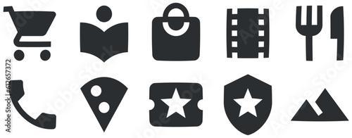 Set of 10 icons Image. Modern thin line icons. Simple Set. Linear symbols set. Thin filled icons pack. UX UI