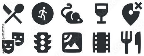 Set of 10 icons Maps. Vector collection thin line Web icon. Set Quality icon. Linear icons set. Big UI icon set in a flat design. UI and UX