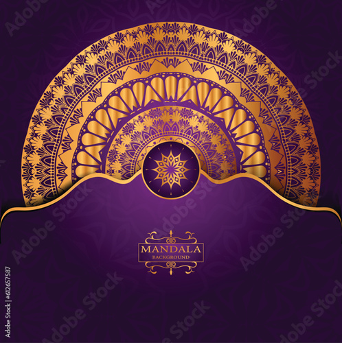 Luxury gold arabesque pattern in mandala background arabic islamic east style premium vector