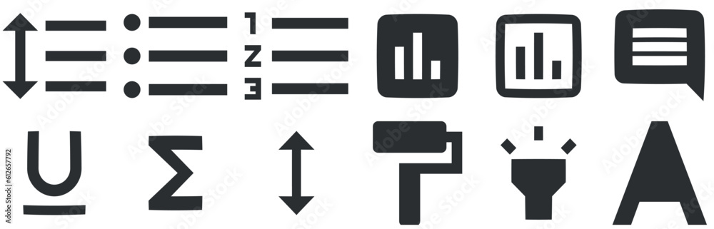Set of 12 icons Editor. A set vector icons. Set Quality icon. Linear symbols set. Big UI icon set. UI and UX Set of 12 icons Editor. A set vector icons. Set Quality icon. Linear symbols set. Big UI icon set. UI and UX