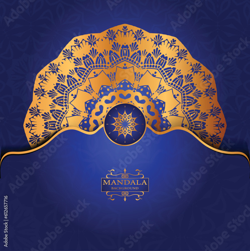 Luxury gold arabesque pattern in mandala background arabic islamic east style premium vector