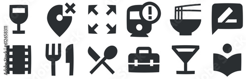 Set of 12 icons Image. A set vector icons. Simple Set. for mobile and web. Big UI icon set in a flat design. UI and UX