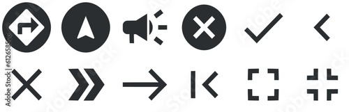 Set of 12 icons Maps. Line icons collection. Simple Set. Linear symbols set. Big UI icon set. UX UI