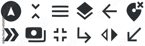 Set of 12 icons Maps. Modern thin line icons. modern trend in the style. for mobile and web. Big UI icon set in a flat design. UX UI