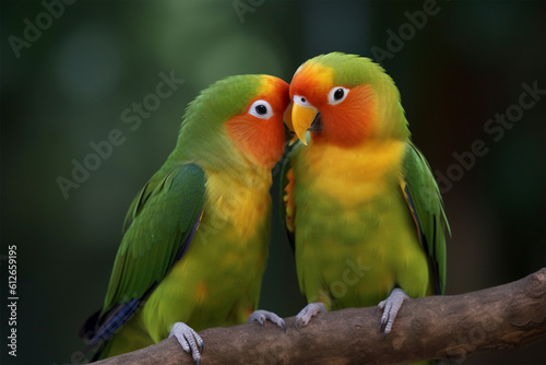 Lovebird Kiss Generative AI © imur