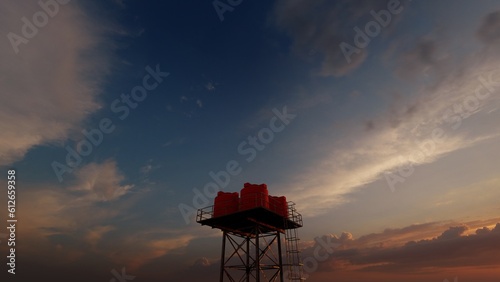 water tank in sunset © Hirzan