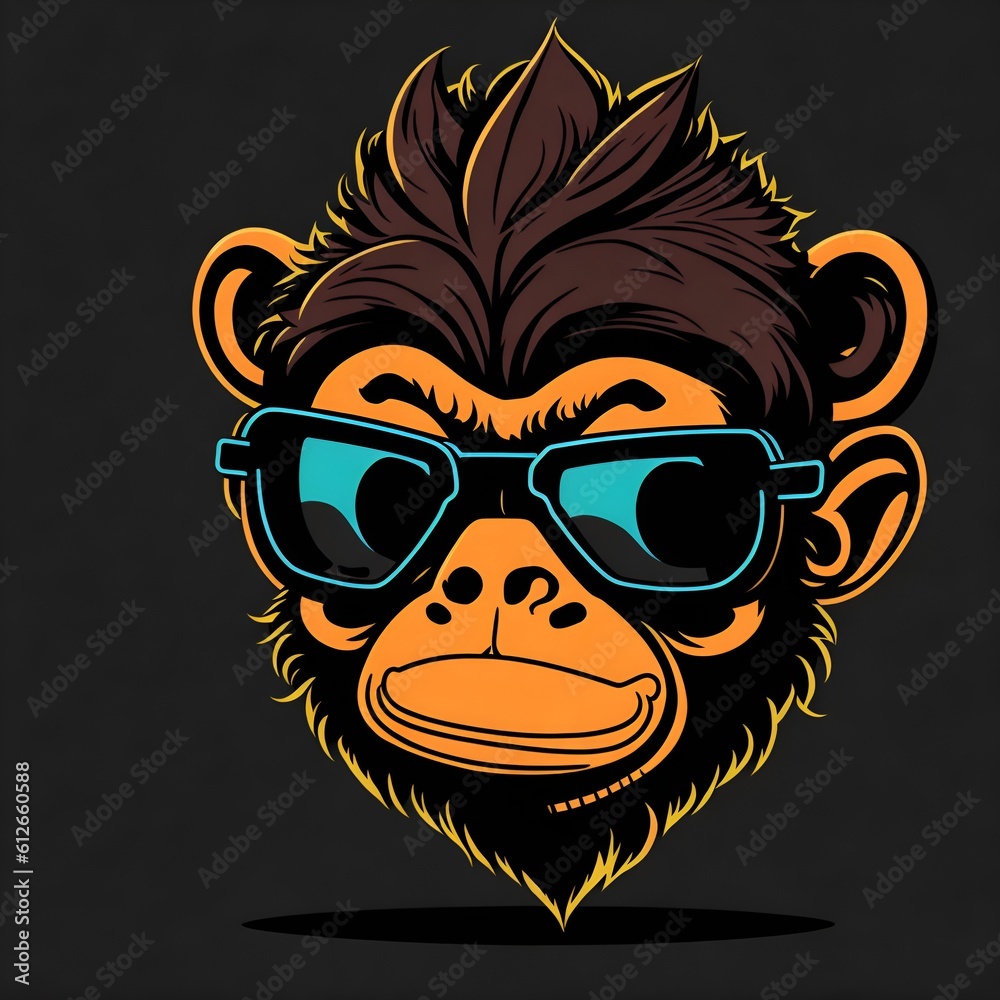 Fototapeta premium illustration of a monkey nft
