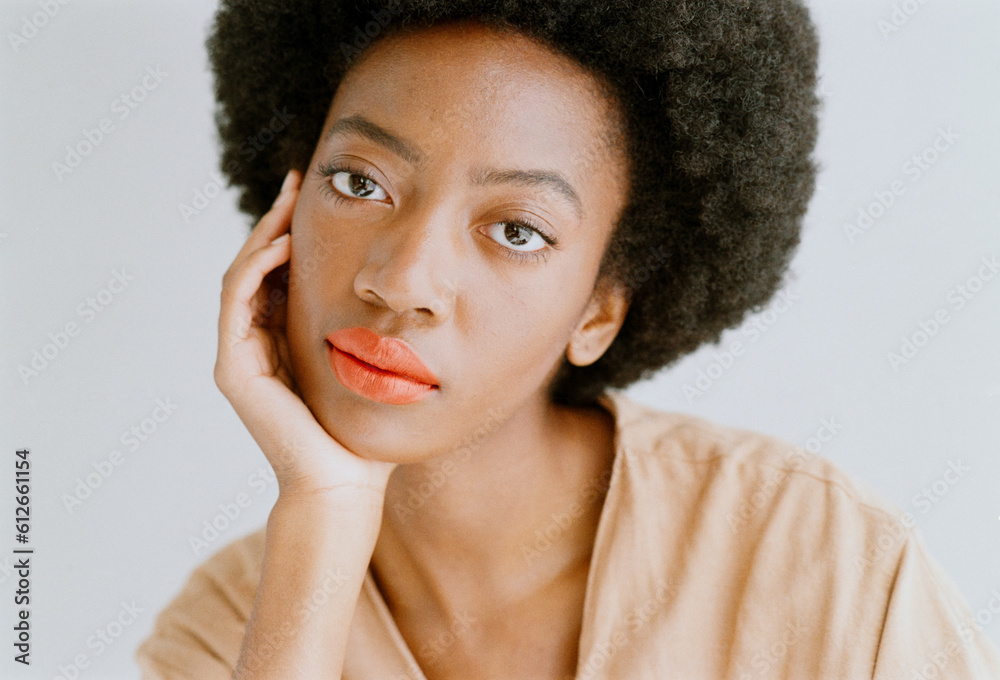 Gen Z model with red statement lip Gen Z model with red statement lip