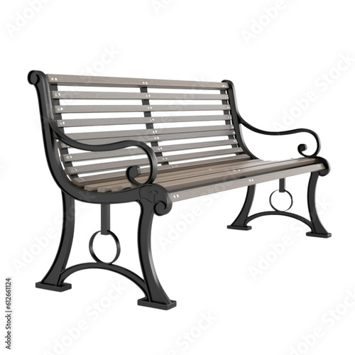 Bench isolated on white, Generative AI