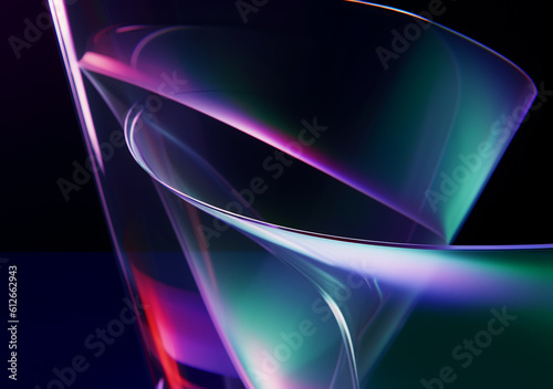 Colorful Glass 3D Object, abstract wallpaper background photo