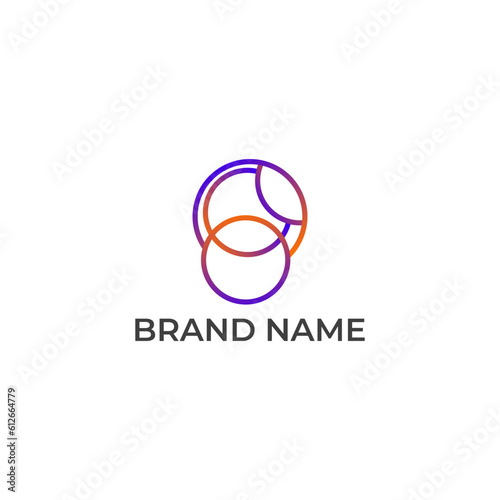 ABSTRACT ILLUSTRATION CIRCLE GRADIENT COLOR, TECH LOGO ICON MODERN SIMPLE TEMPLATE DESIGN VECTOR