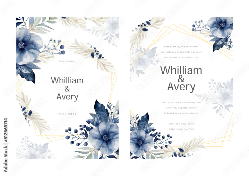 Beautiful Blue Invitation Card Template Wedding Invitation Template   1000 F 612665714 2RLhsPFbNiPoiXbeUFM5EGssxGg0Rf2S 