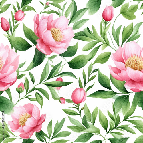 pattern_design_peony_watercolor_AI