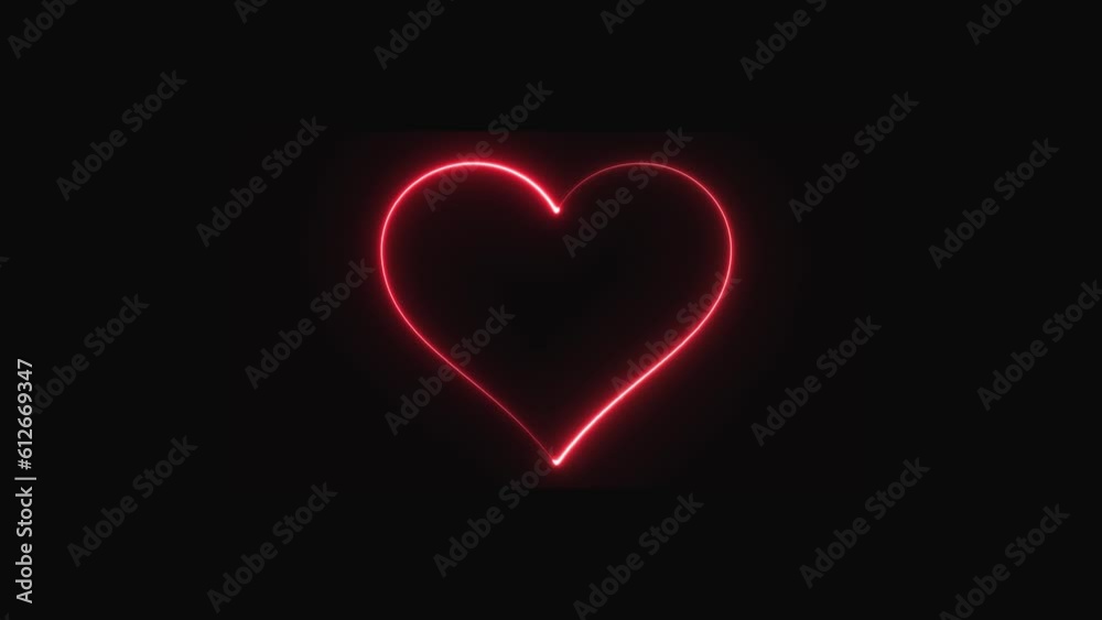 red heart on black background