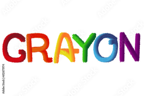 crayon word made of Glitch text effect