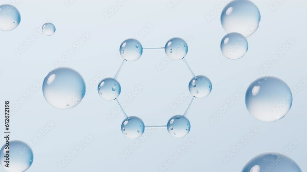 Molecule and water drop, 3d rendering. Molecule and water drop, 3d rendering.