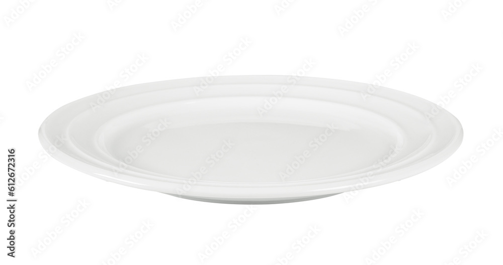 empty white plate on transparent png