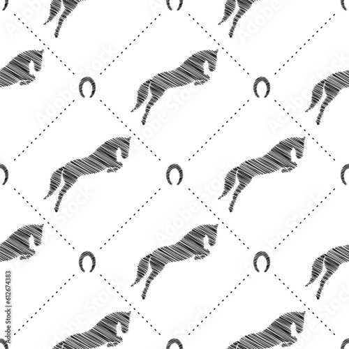 Horse scribble vector pattern