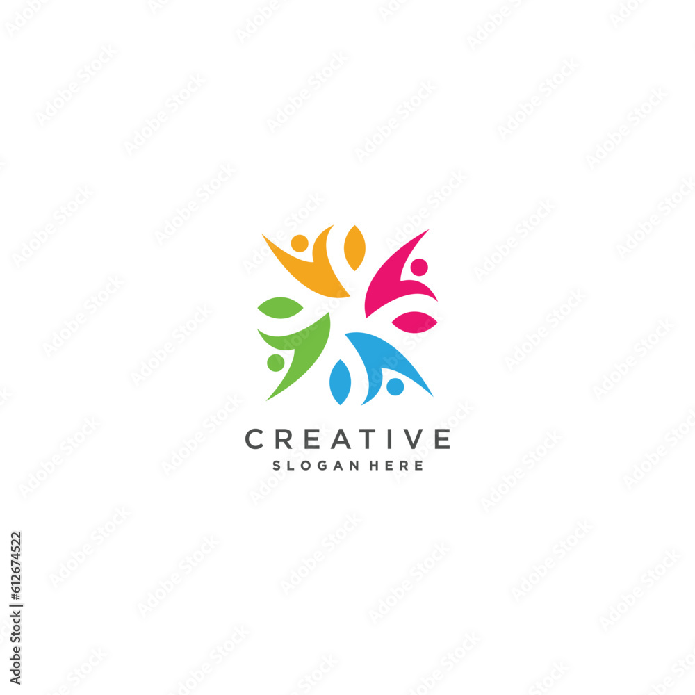 Community logo design concept with modern style