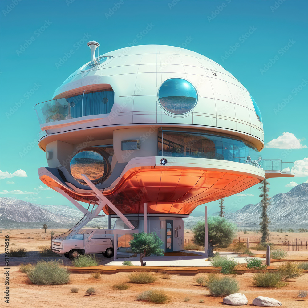 The exterior of the house of the future Generative AI