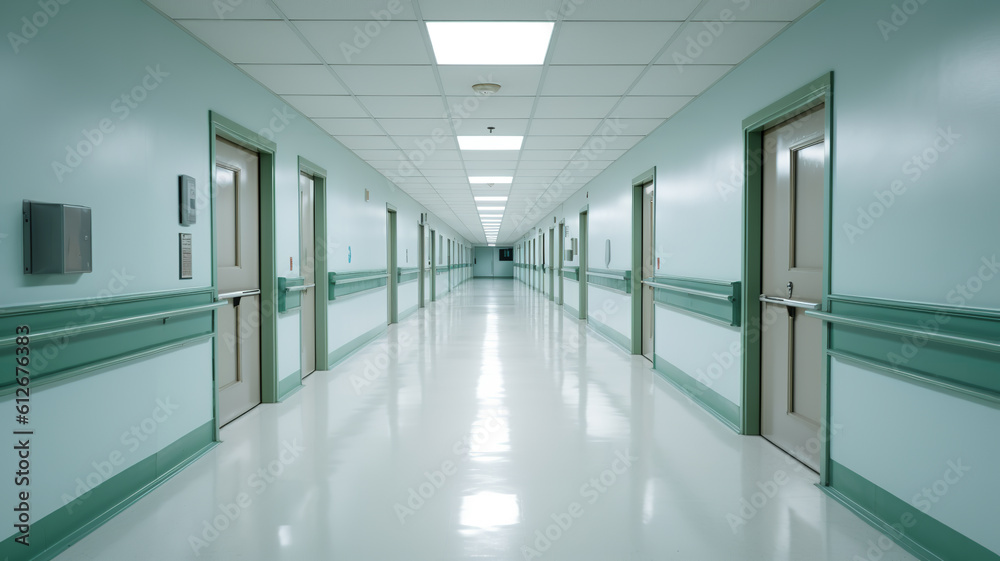 Quiet and Serene: Empty Hospital Corridor Ready for Patients