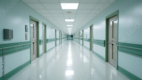 Quiet and Serene: Empty Hospital Corridor Ready for Patients