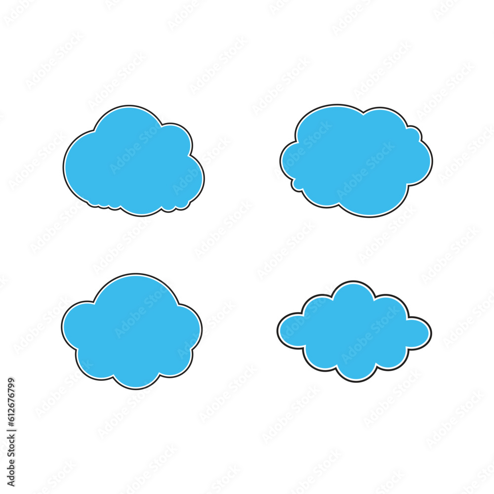 Cloud illustration logo icon vector flat design Cloud illustration logo icon vector flat design
