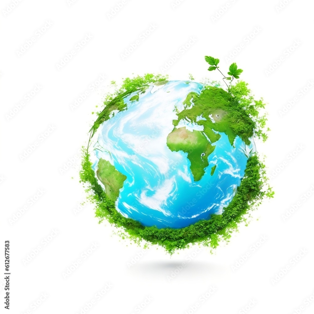 World Earth Day and Environment Day concept on white background. Generative AI World Earth Day and Environment Day concept on white background. Generative AI