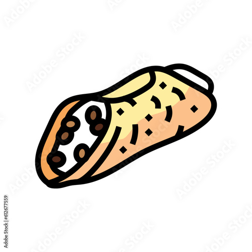 cannoli sweet food color icon vector. cannoli sweet food sign. isolated symbol illustration
