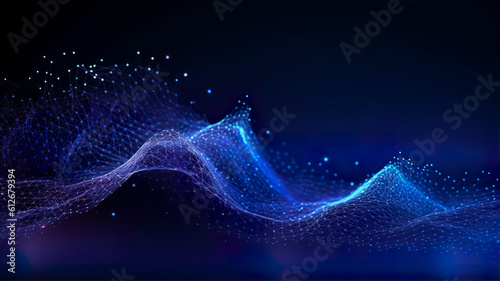 Futuristic Tech Vortex: Abstract Blue Particle Mesh Background