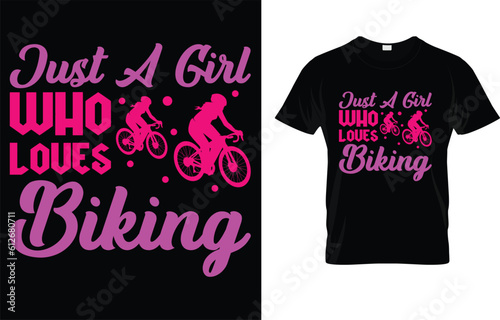 Just A Girl Who Loves Biking Biker Girls T-Shirt 