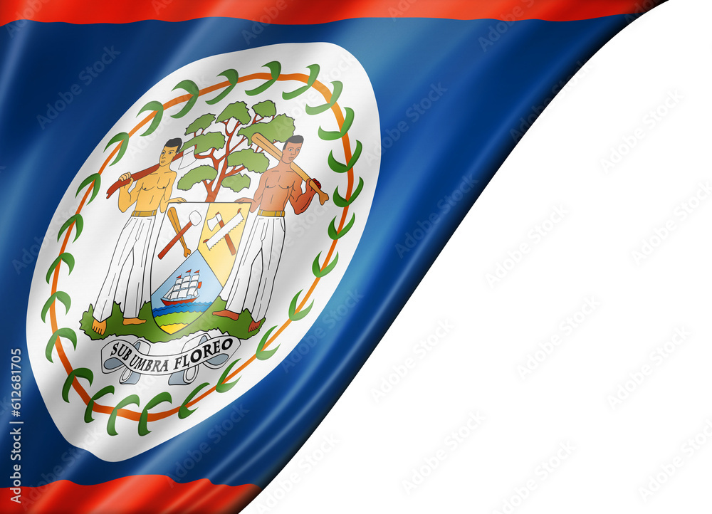 Belize flag isolated on white banner