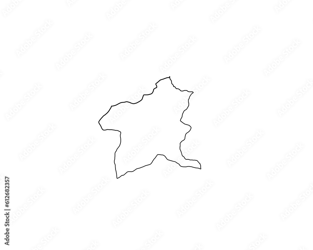 Obraz premium 群馬県 地形地図