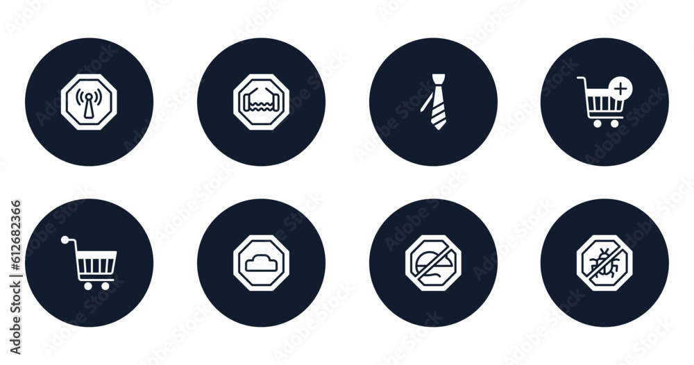 signal and prohibitions filled icons set. flat filled icons sheet included non ionizing radiation, bridge road, necktie, add button, hand truck, hump, no rodents, no insects vector. signal and prohibitions filled icons set. flat filled icons sheet included non ionizing radiation, bridge road, necktie, add button, hand truck, hump, no rodents, no insects vector.