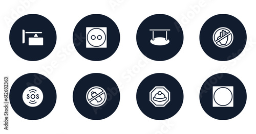laundry instructions filled icons set. flat filled icons sheet included store board, dry medium heat, hanging, no arms, sos warning, no littering, mine site, circle inside square vector.