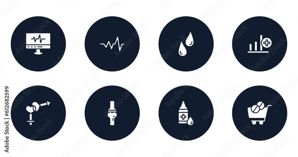 medicine and health filled icons set. flat filled icons sheet included heartbeats monitoring, cardiac graphic, sweat or tear drop, bar graph with a cross, male and female gender, ball of the knee, medicine and health filled icons set. flat filled icons sheet included heartbeats monitoring, cardiac graphic, sweat or tear drop, bar graph with a cross, male and female gender, ball of the knee,
