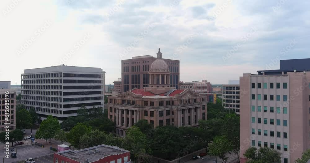 View of the Historic 1910 Harris Country Courthouse in downtown Houston View of the Historic 1910 Harris Country Courthouse in downtown Houston