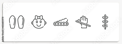 allergies outline icons set. thin line icons sheet included suppositories, baby girl, soy, latex, lupin vector.