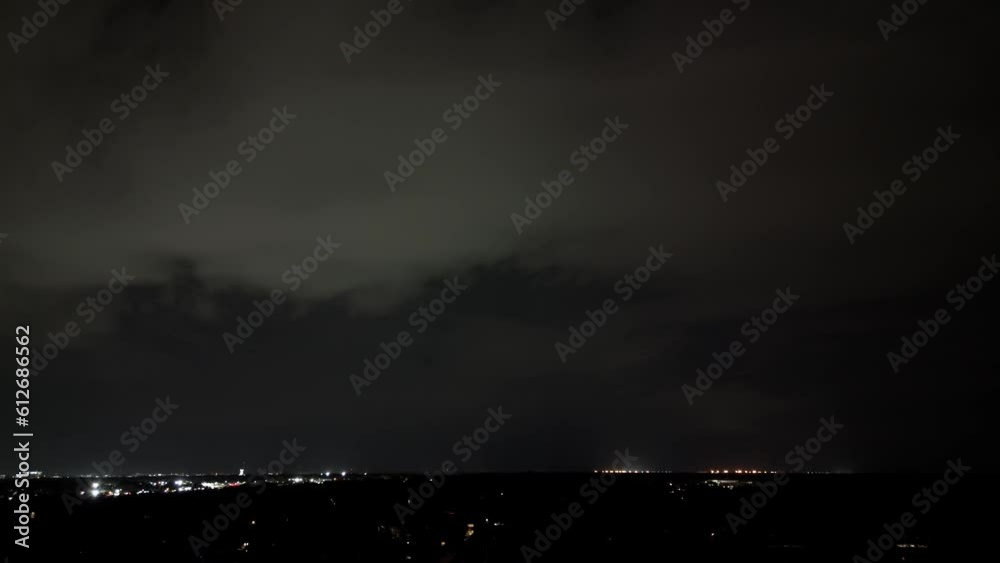 Lightning Flashes In The Sky At Night Over The Tampa City, Florida. - wide Lightning Flashes In The Sky At Night Over The Tampa City, Florida. - wide