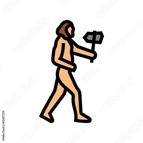 neanderthal human evolution color icon vector. neanderthal human evolution sign. isolated symbol illustration