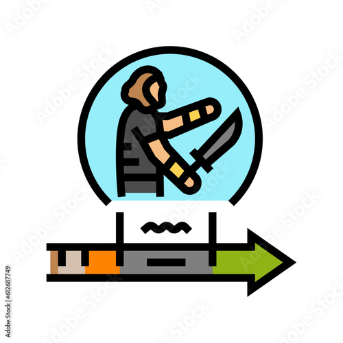 iron age human evolution color icon vector. iron age human evolution sign. isolated symbol illustration