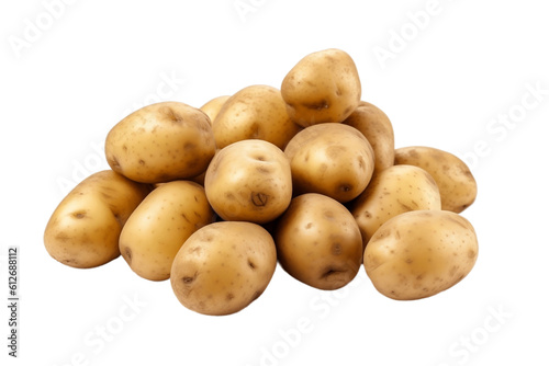 Potatoes Isolated on Transparent Background. Generative AI