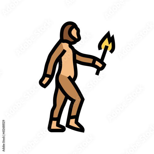 homo heidelbergensis human evolution color icon vector. homo heidelbergensis human evolution sign. isolated symbol illustration