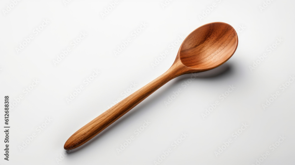 wooden spoon isolated on white background. Generative Ai wooden spoon isolated on white background. Generative Ai