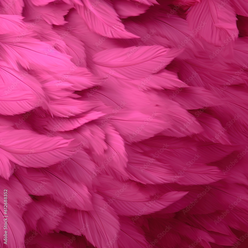 Beautiful pink feathers background. Generative Ai